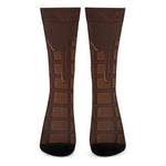 Chocolate Print Crew Socks