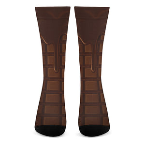 Chocolate Print Crew Socks