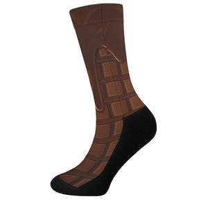 Chocolate Print Crew Socks