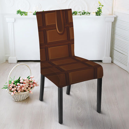 Chocolate Print Dining Chair Slipcover