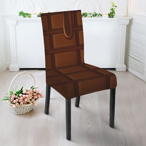 Chocolate Print Dining Chair Slipcover