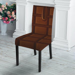 Chocolate Print Dining Chair Slipcover