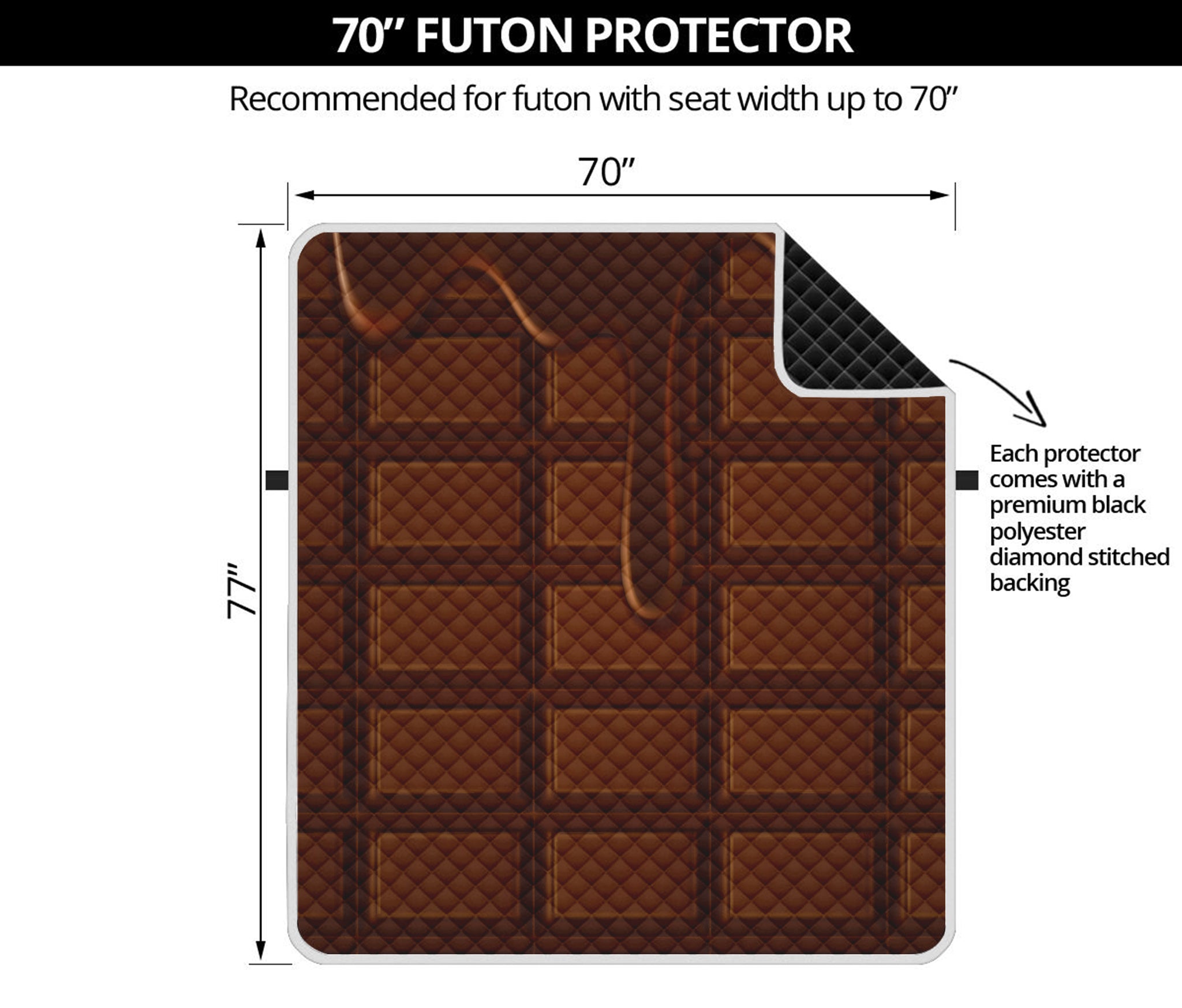 Chocolate Print Futon Protector