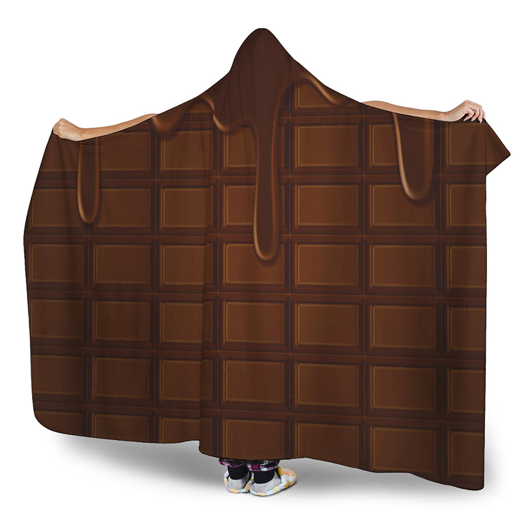 Chocolate Print Hooded Blanket