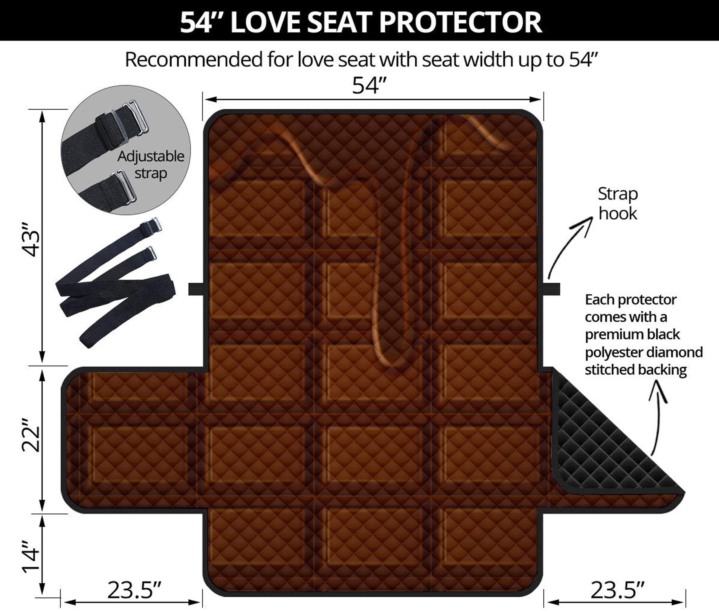 Chocolate Print Loveseat Protector