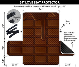 Chocolate Print Loveseat Protector