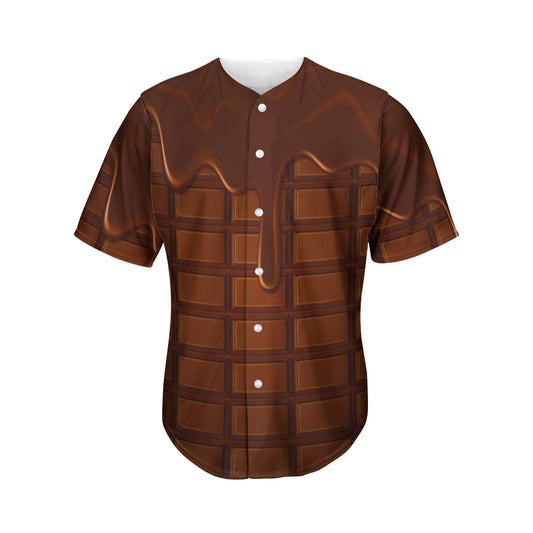 Chocolate Print Men's Baseball Jersey