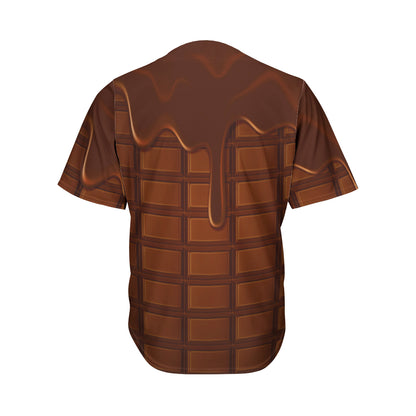Chocolate Print Men's Baseball Jersey