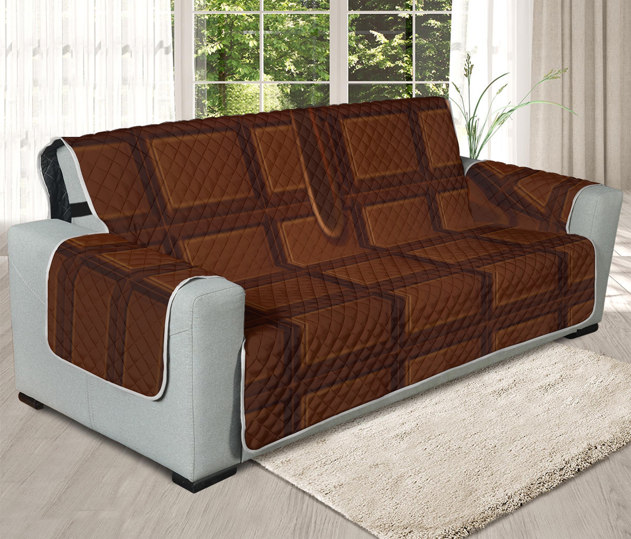 Chocolate Print Oversized Sofa Protector