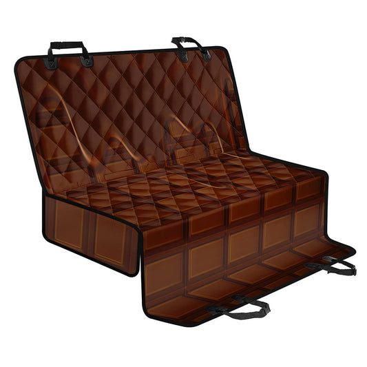 Chocolate Print Pet Car Back Seat Cover
