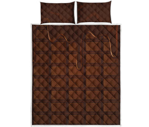 Chocolate Print Quilt Bed Set