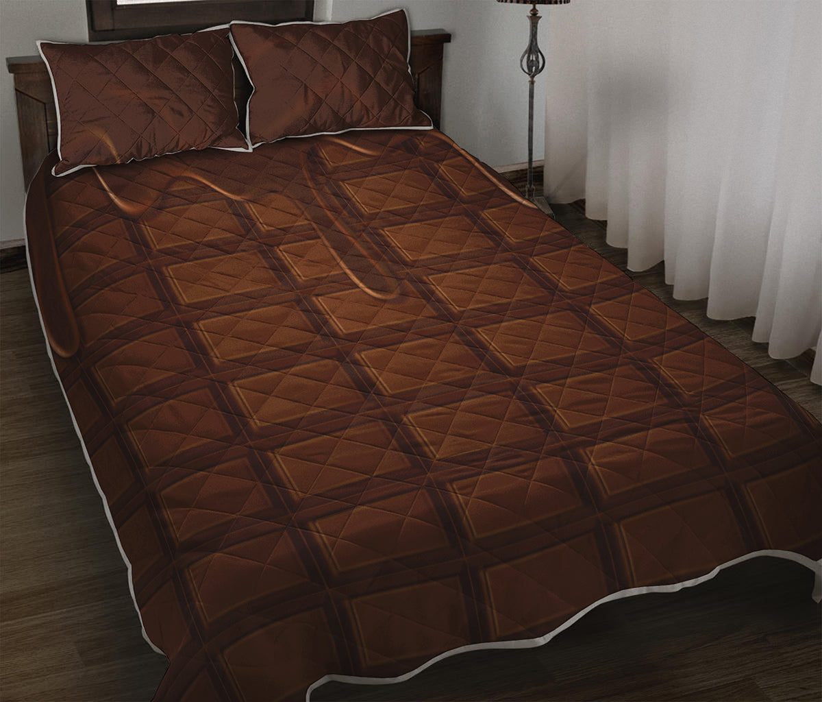 Chocolate Print Quilt Bed Set