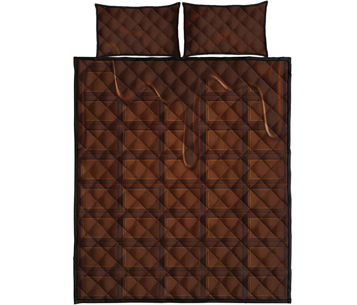 Chocolate Print Quilt Bed Set