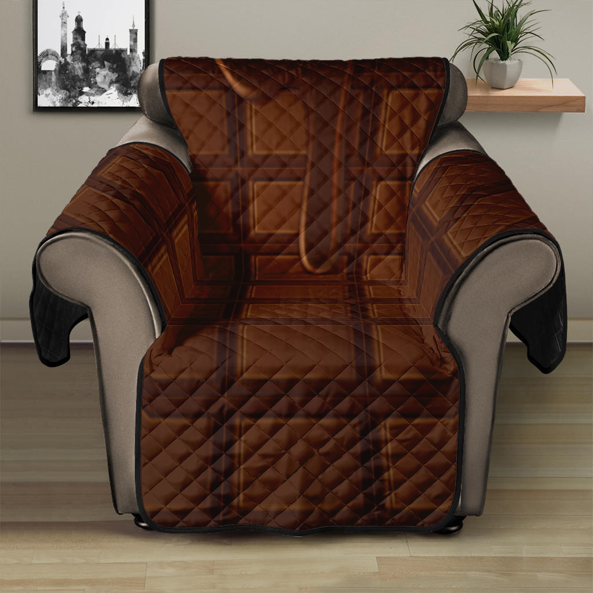 Chocolate Print Recliner Protector