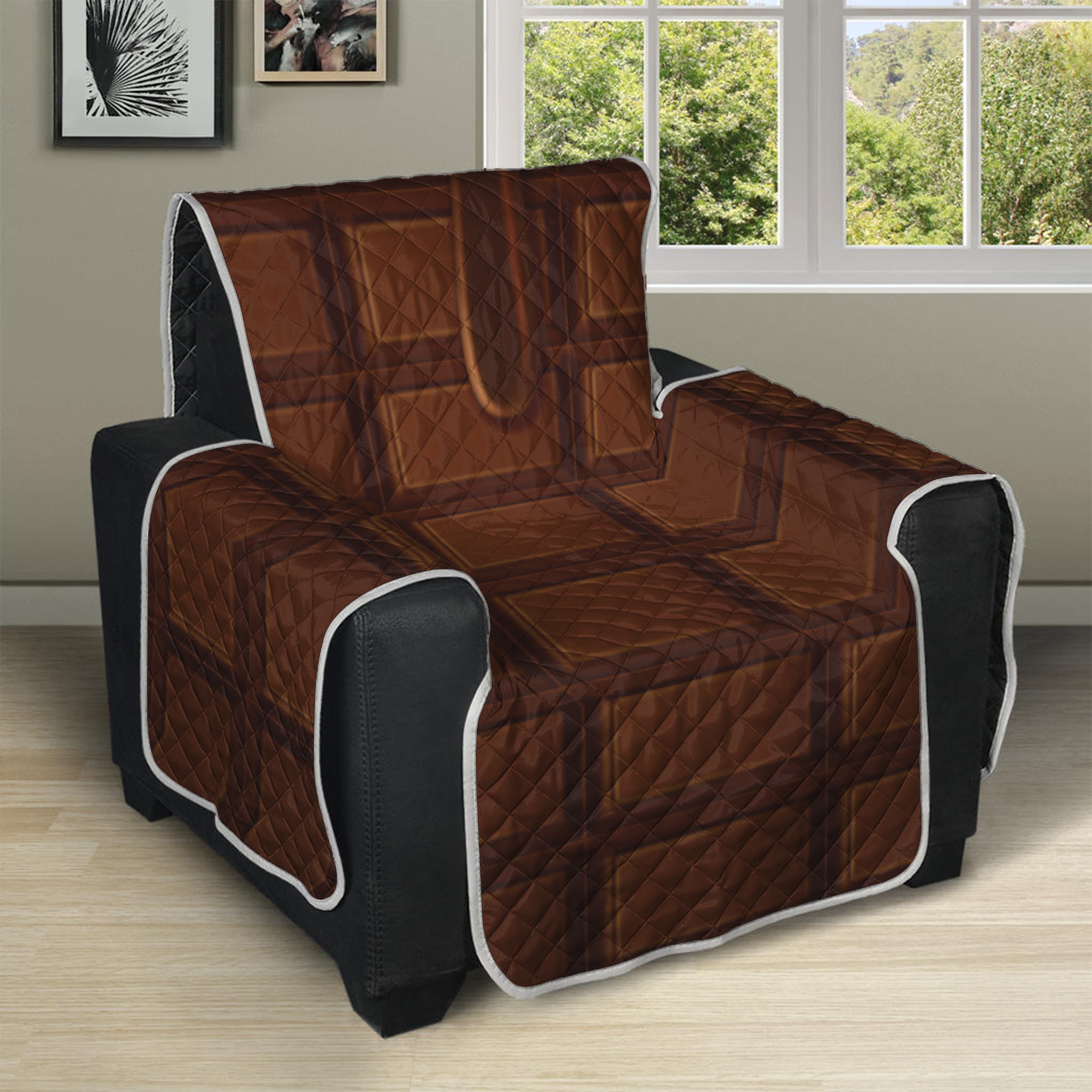 Chocolate Print Recliner Protector