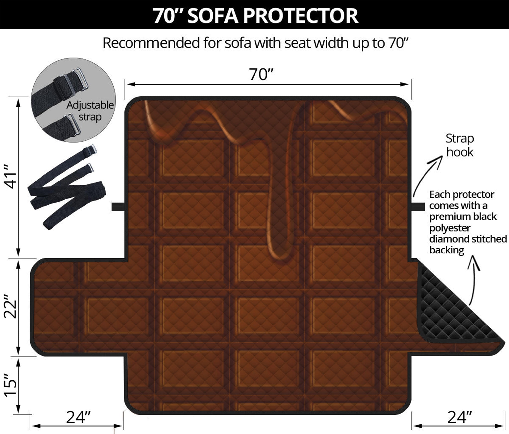 Chocolate Print Sofa Protector