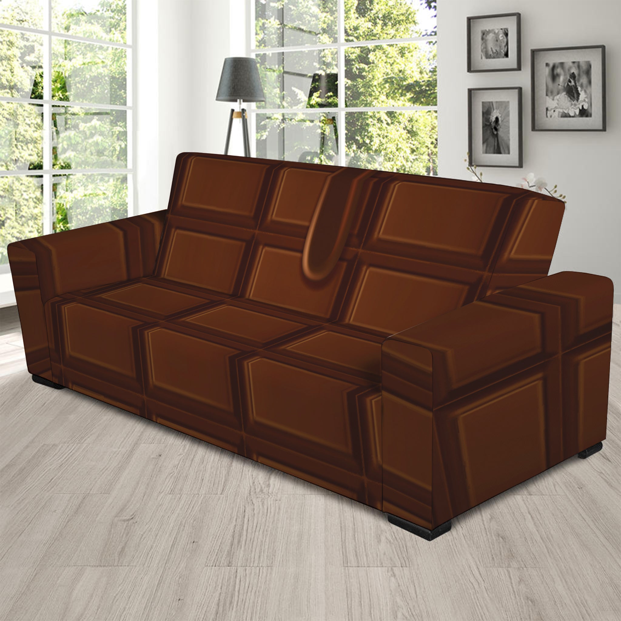 Chocolate Print Sofa Slipcover