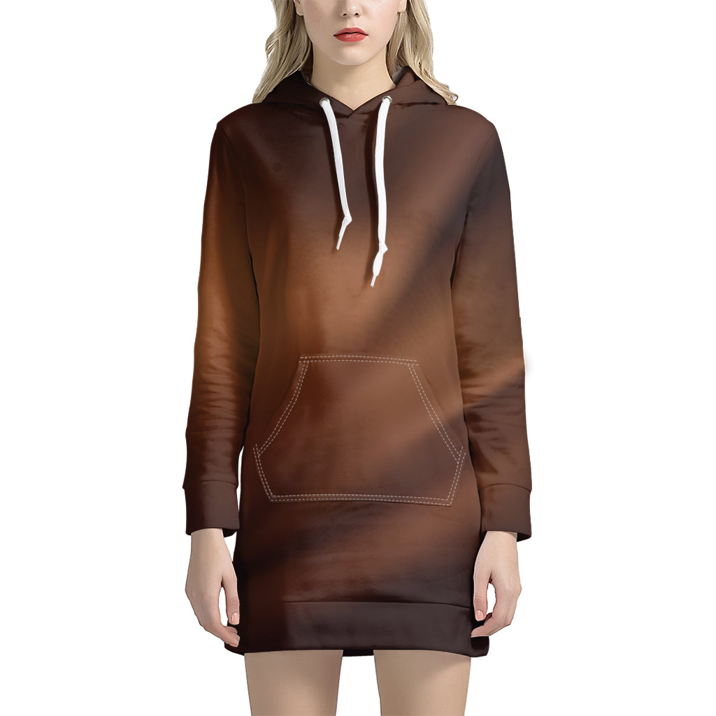 Chocolate Texture Print Hoodie Dress