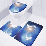 Christian Cross And White Doves Print 3 Piece Bath Mat Set