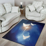 Christian Cross And White Doves Print Area Rug