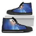 Christian Cross And White Doves Print Black High Top Sneakers