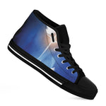 Christian Cross And White Doves Print Black High Top Shoes