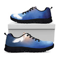 Christian Cross And White Doves Print Black Running Shoes