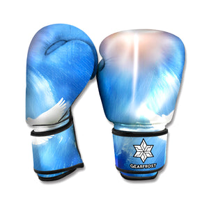 Christian Cross And White Doves Print Boxing Gloves