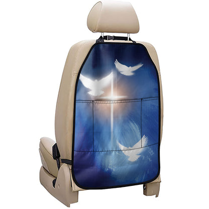 Christian Cross And White Doves Print Car Seat Organizers