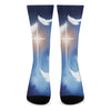 Christian Cross And White Doves Print Crew Socks