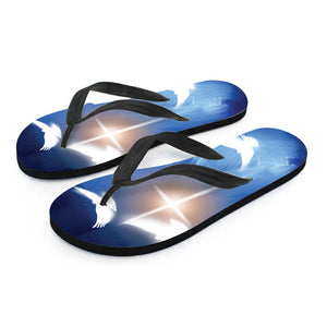 Christian Cross And White Doves Print Flip Flops