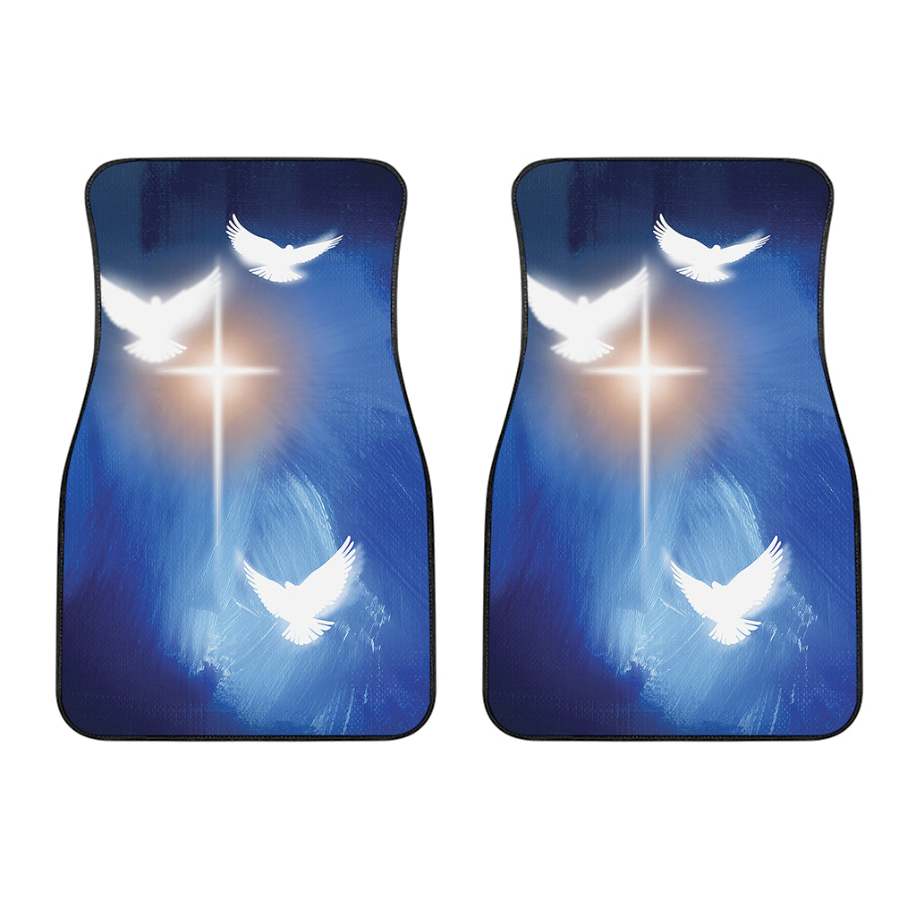 Christian Cross And White Doves Print Front Car Floor Mats