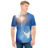 Christian Cross And White Doves Print Men's T-Shirt