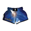 Christian Cross And White Doves Print Muay Thai Boxing Shorts