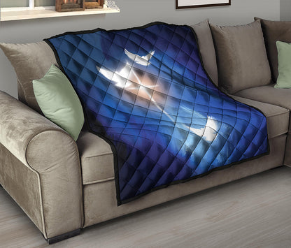 Christian Cross And White Doves Print Quilt
