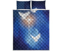 Christian Cross And White Doves Print Quilt Bed Set