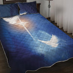 Christian Cross And White Doves Print Quilt Bed Set