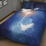 Christian Cross And White Doves Print Quilt Bed Set