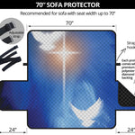 Christian Cross And White Doves Print Sofa Protector