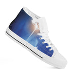 Christian Cross And White Doves Print White High Top Shoes