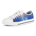 Christian Cross And White Doves Print White Low Top Shoes