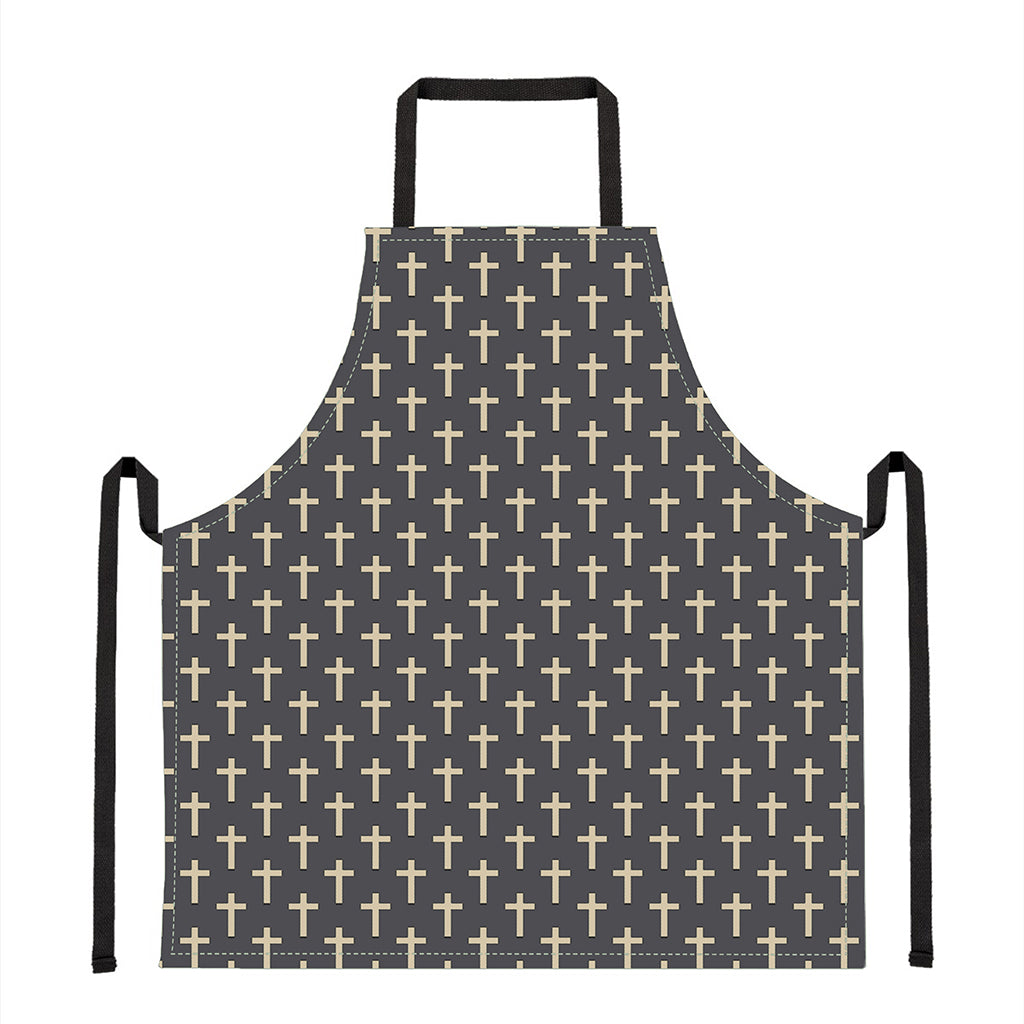 Christian Cross Pattern Print Apron