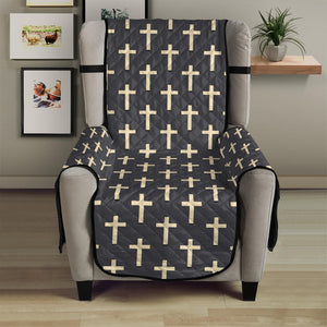 Christian Cross Pattern Print Armchair Protector