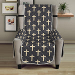 Christian Cross Pattern Print Armchair Protector