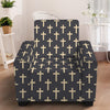 Christian Cross Pattern Print Armchair Slipcover