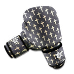 Christian Cross Pattern Print Boxing Gloves