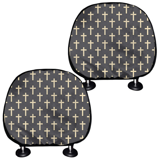 Christian Cross Pattern Print Car Headrest Covers
