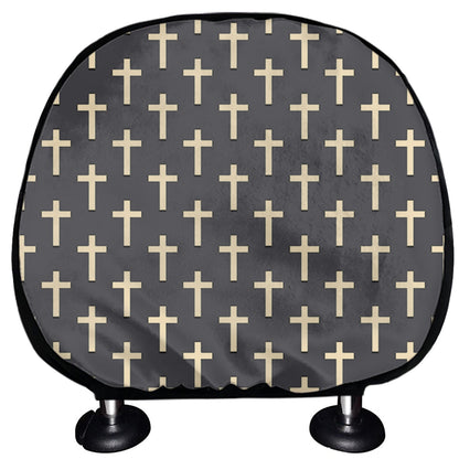 Christian Cross Pattern Print Car Headrest Covers