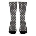 Christian Cross Pattern Print Crew Socks