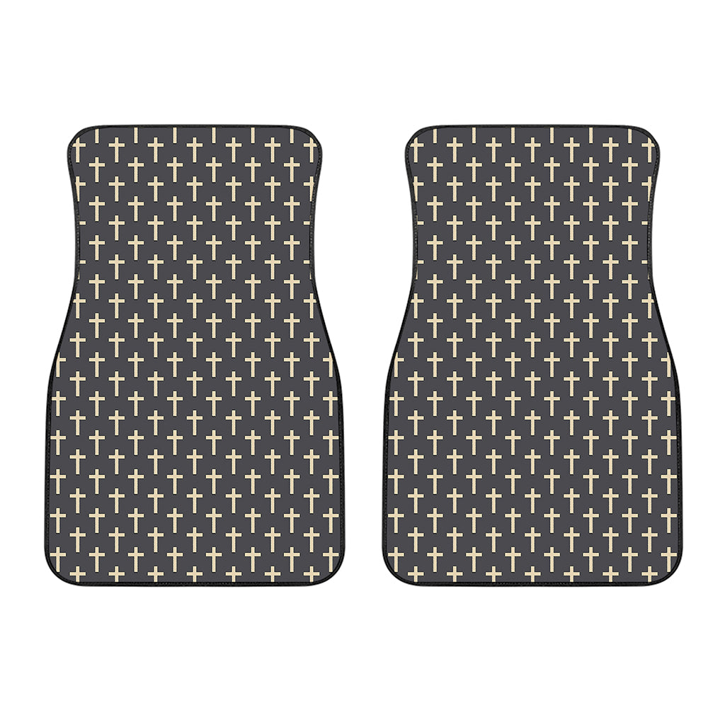 Christian Cross Pattern Print Front Car Floor Mats